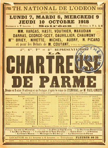 l'affiche originale: La Chartreuse de Parme