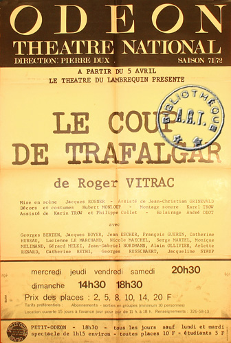 l'affiche originale: Le Coup de Trafalgar