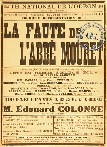 l'affiche originale: La Faute de l'Abbé Mouret