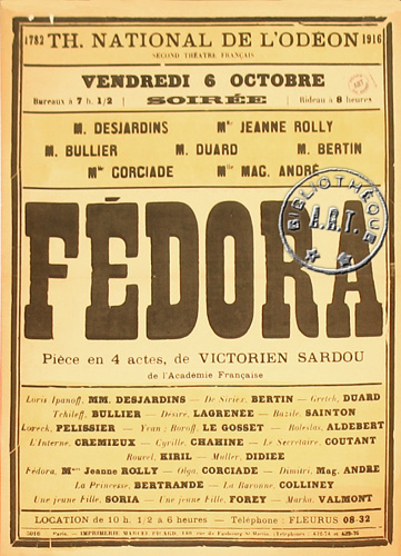 l'affiche originale: Fédora