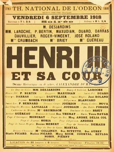 l'affiche originale: Henri III et sa cour