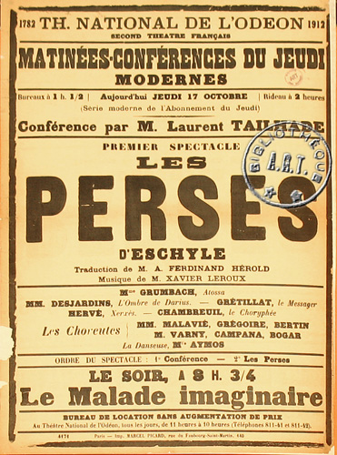 l'affiche originale: Les Perses