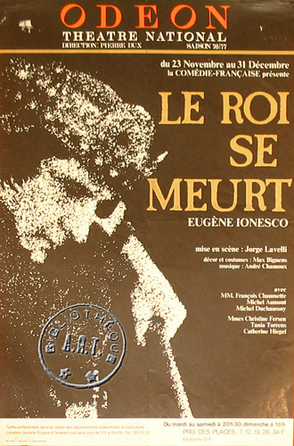 l'affiche originale: Le Roi se meurt