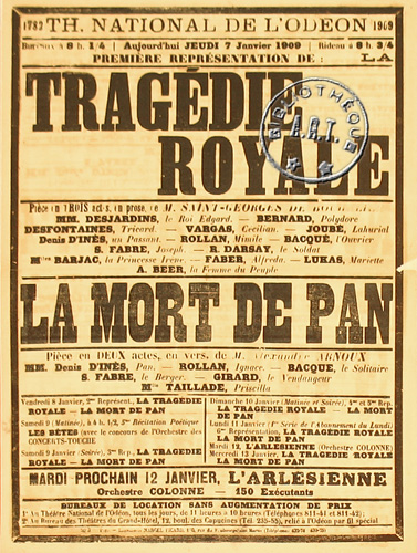 l'affiche originale: Tragédie Royale