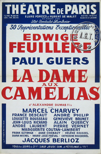l'affiche originale: La Dame aux camélias