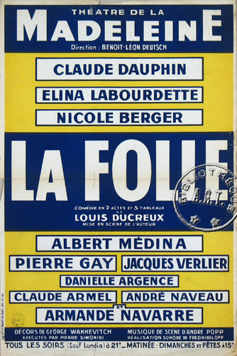 l'affiche originale: La Folie