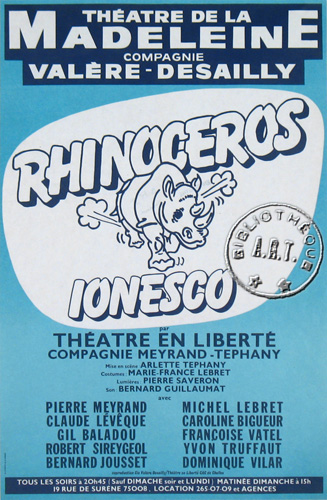 l'affiche originale: Rhinocéros