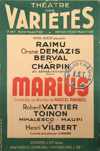 l'affiche originale: Marius