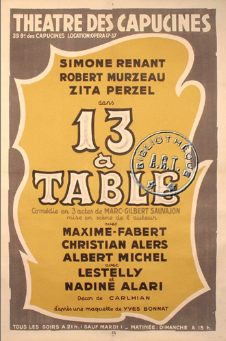 l'affiche originale: 13 à table