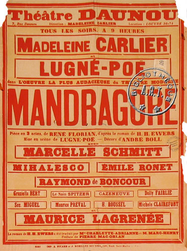l'affiche originale: Mandragore