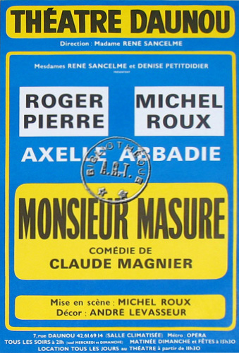 l'affiche originale: Monsieur Masure