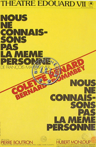 l'affiche originale: Nous ne connaissons pas la même personne