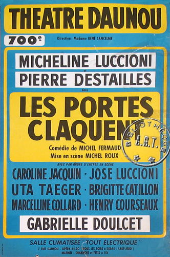 l'affiche originale: Les Portes claquent