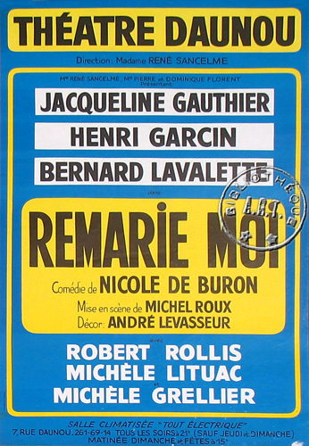 l'affiche originale: Remarie moi