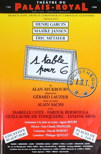 l'affiche originale: 1 table pour 6