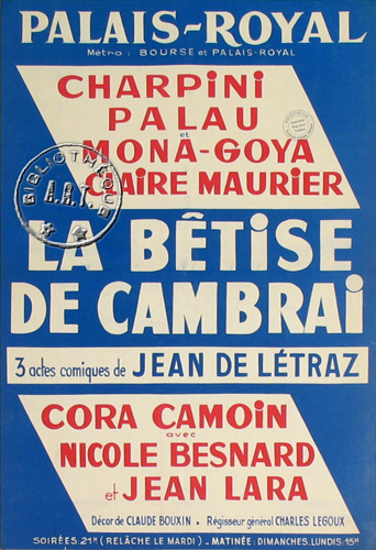 l'affiche originale: La Bêtise de Cambrai