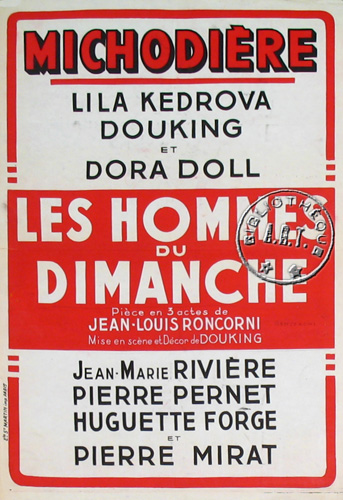 l'affiche originale: Les Hommes du dimanche