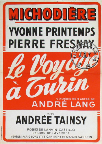 l'affiche originale: Le Voyage à Turin