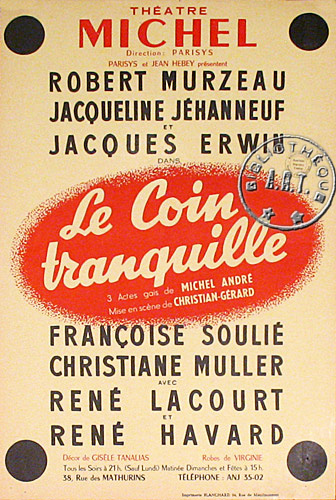 l'affiche originale: Le Coin tranquille