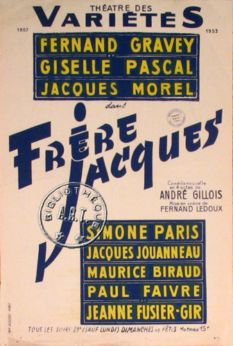 l'affiche originale: Frère Jacques