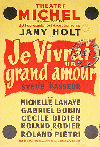 l'affiche originale: Je vivrai un grand amour