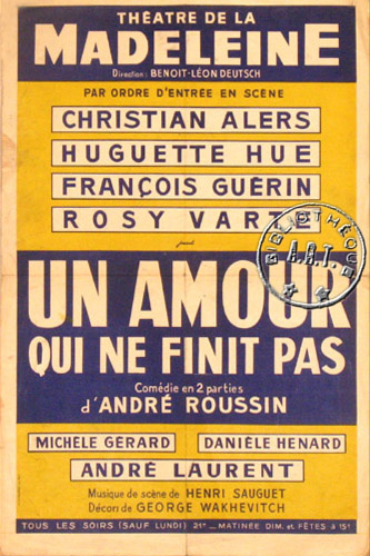 l'affiche originale: Un amour qui ne finit pas