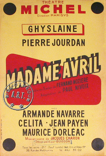 l'affiche originale: Madame Avril