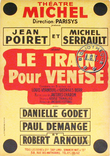 l'affiche originale: Le Train pour Venise