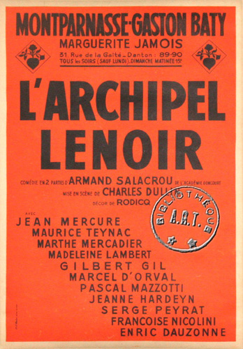 l'affiche originale: L'Archipel Lenoir