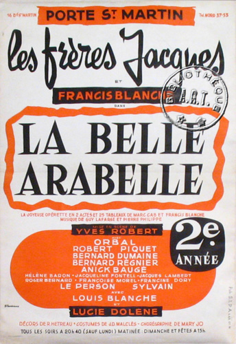 l'affiche originale: La Belle Arabelle