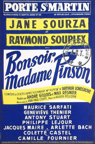 l'affiche originale: Bonsoir, Madame Pinson
