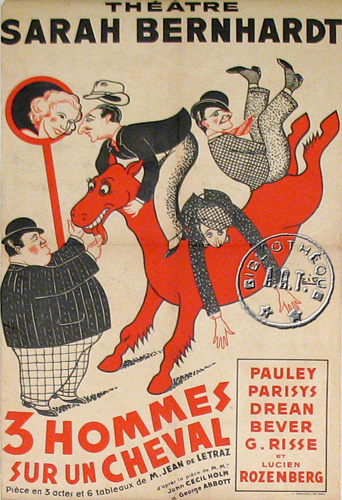 l'affiche originale: 3 hommes sur un cheval