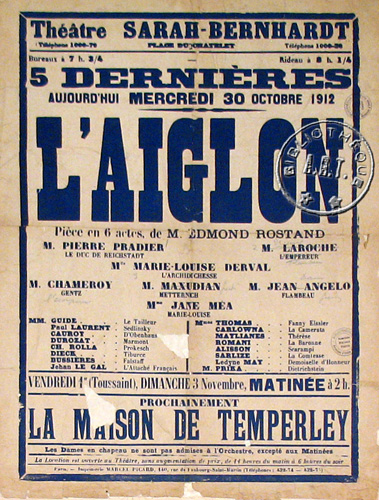 l'affiche originale: L'Aiglon