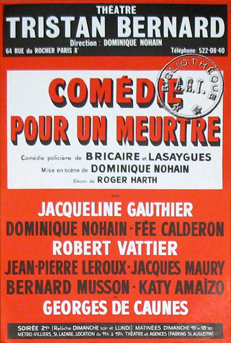 l'affiche originale: Comédie pour un meurtre