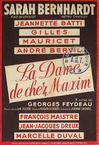 l'affiche originale: La Dame de chez Maxim