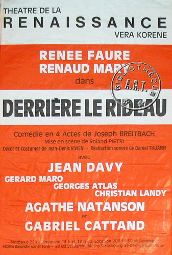 l'affiche originale: Derrière le rideau