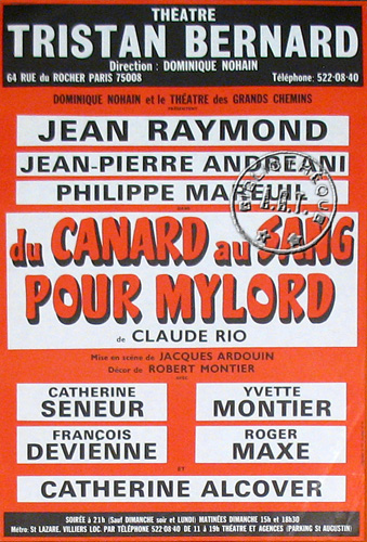 l'affiche originale: Du canard au sang pour Mylord