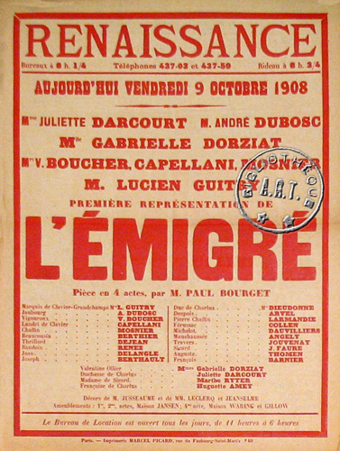 l'affiche originale: L'Émigré