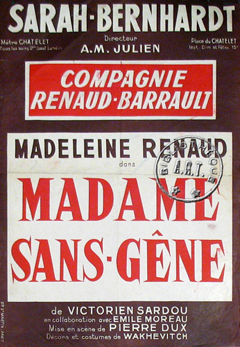 l'affiche originale: Madame Sans-Gêne