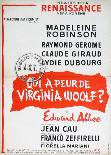 l'affiche originale: Qui a peur de Virginia Woolf ?