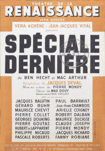 l'affiche originale: Spéciale dernière