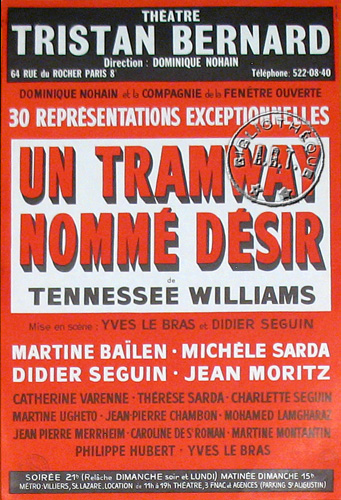 l'affiche originale: Un tramway nommé désir