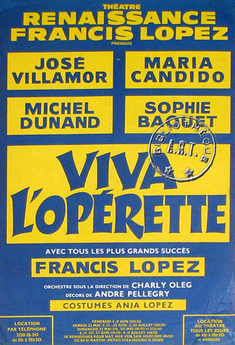 l'affiche originale: Vive l'Opérette