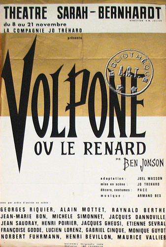 l'affiche originale: Volpone ou le Renard *
