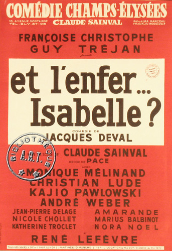 l'affiche originale: Et l'enfer...Isabelle?