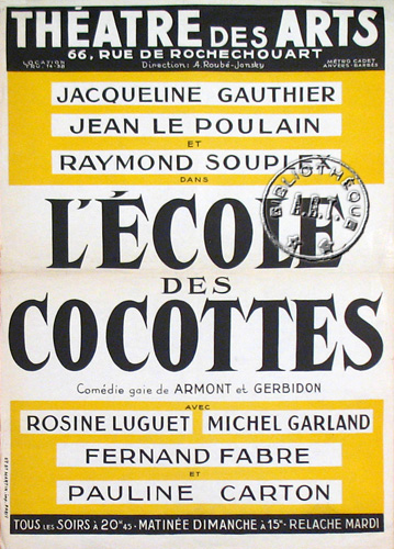 l'affiche originale: L'École des cocottes