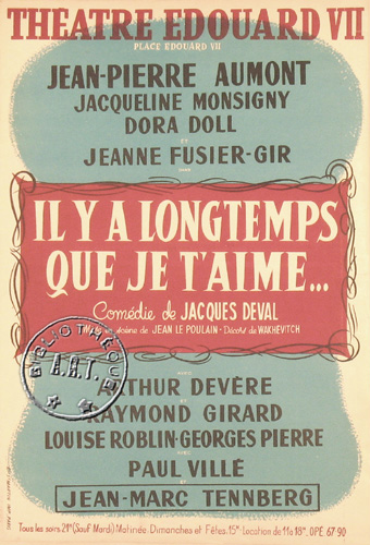 l'affiche originale: Il y a longtemps que je t'aime