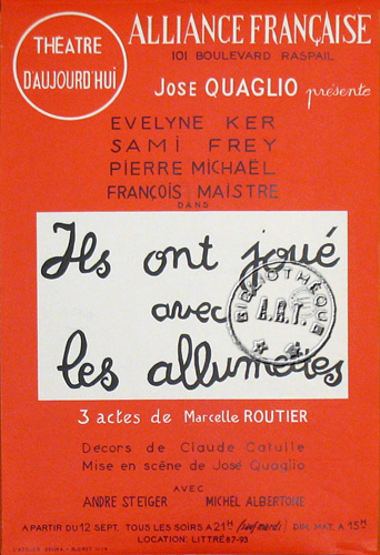 l'affiche originale: Ils ont joué avec les allumettes