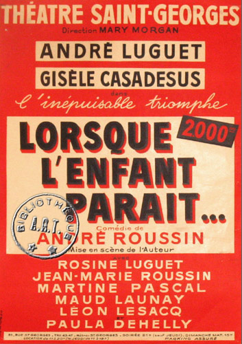 l'affiche originale: Lorsque l'enfant paraît