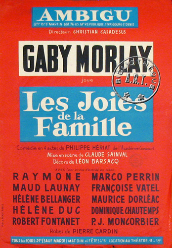 l'affiche originale: Les Joies de la famille
